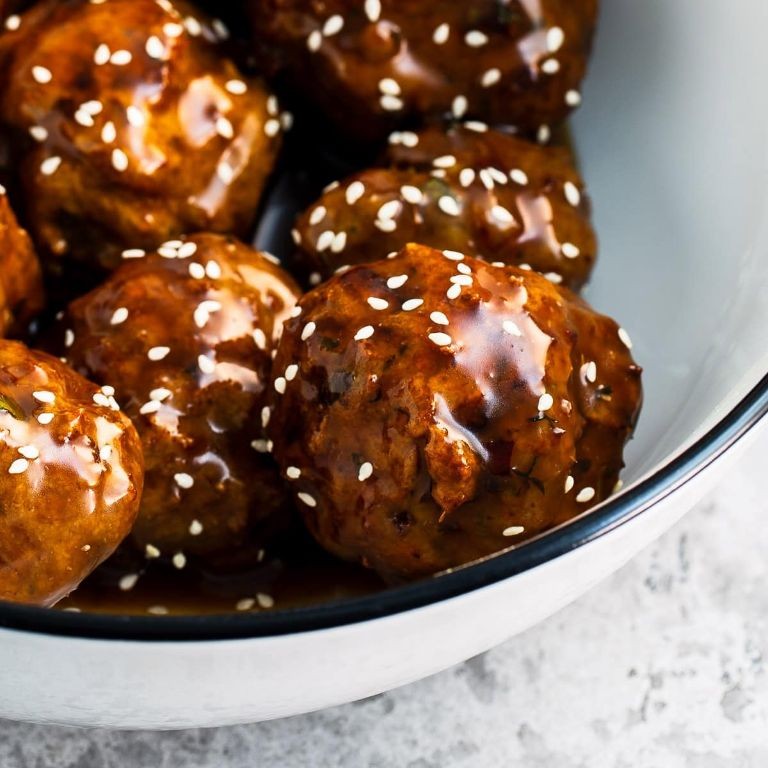 Honey Garlic Glazed Aidells Chicken Meatballs