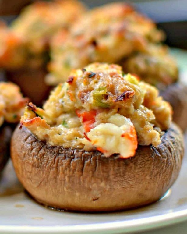 Imitation Crab Stuffed Mushrooms