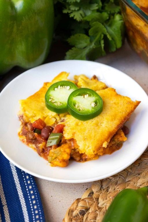 Jalapeño Popper Jiffy Cornbread Chili Casserole