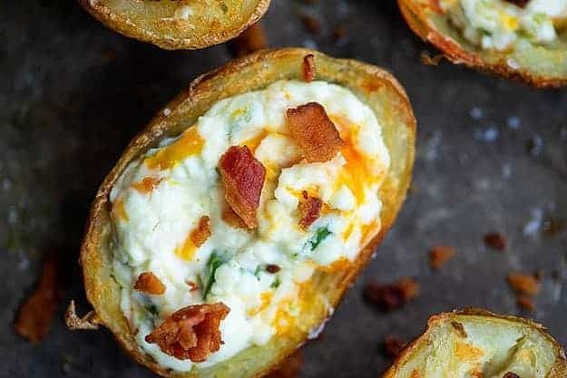 Jalapeño Popper Potato Skins with Cream Cheese Filling