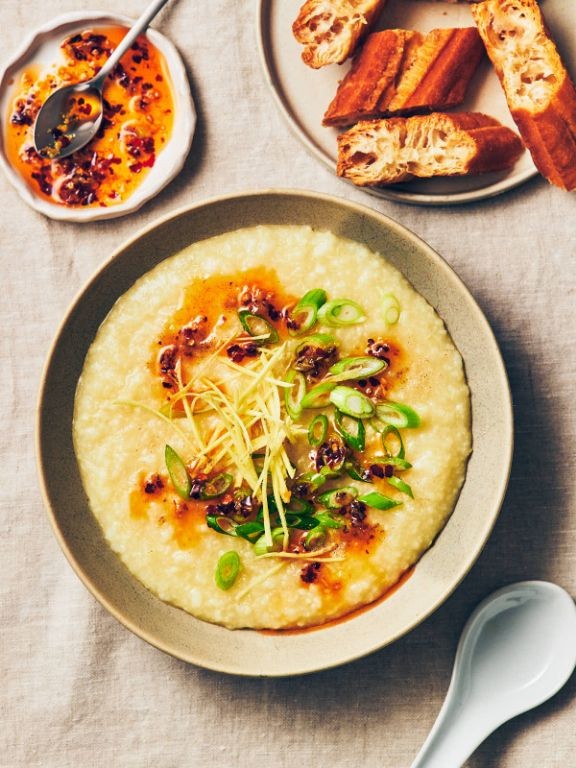 Jasmine Rice Congee with Ginger and Scallions