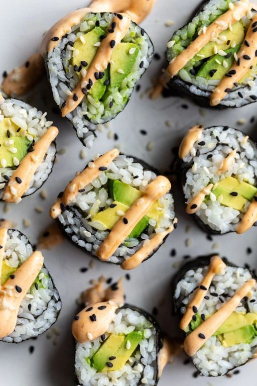 Jasmine Rice Sushi Rolls with Avocado