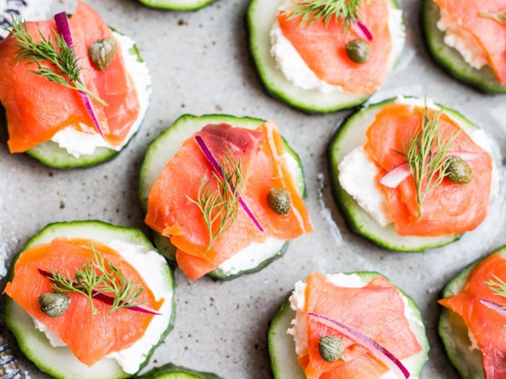 Keto Smoked Salmon and Cucumber Canapés