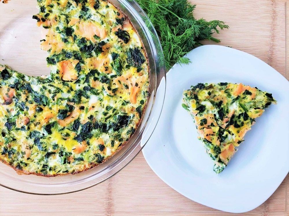 Keto Smoked Salmon and Spinach Frittata