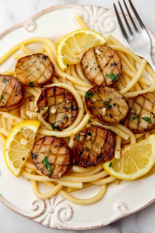 King Oyster Mushroom Scallops with Lemon Butter Sauce