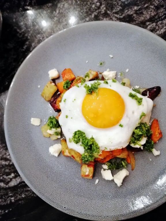 Kumla Hash with Fried Eggs