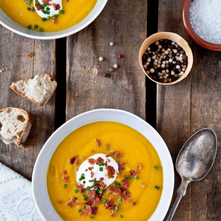 Leek and butternut squash soup