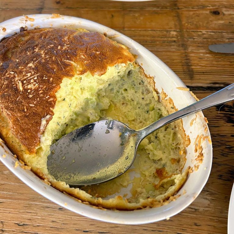 Leek and gruyere cheese soufflé