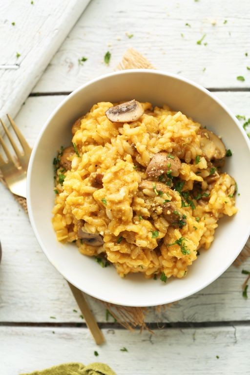 Leek and mushroom risotto