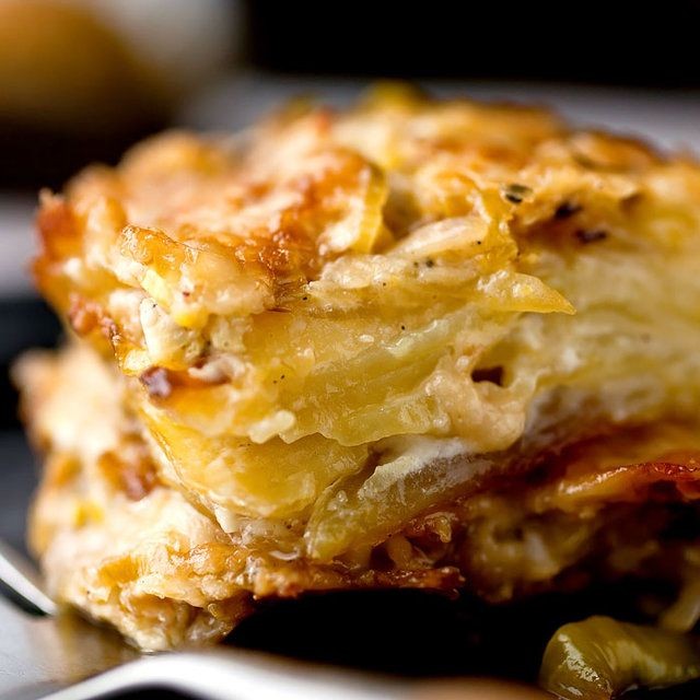 Leek and potato gratin