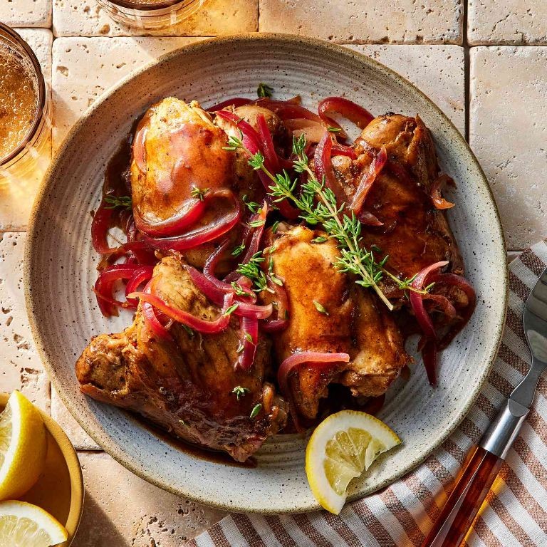 Lemon Balsamic Glazed Chicken Thighs