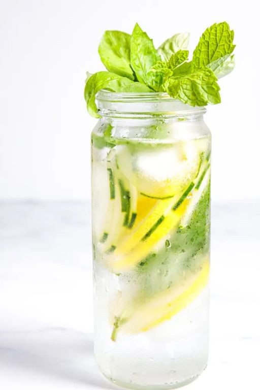 Lemon Basil Cucumber Water