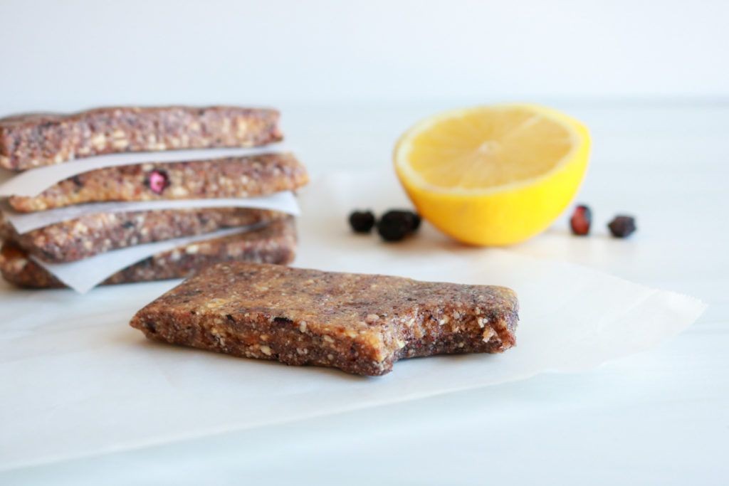 Lemon Blueberry Raw Granola Bars