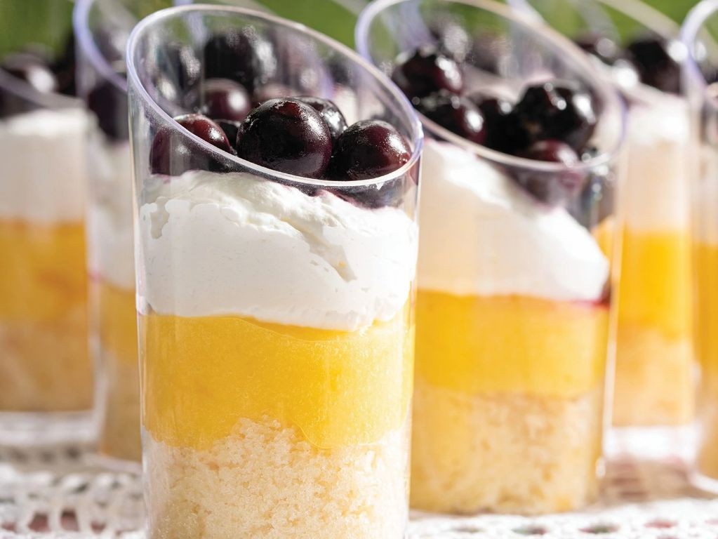 Lemon Curd Shooters with Blueberry Compote