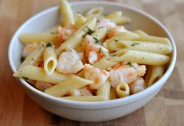Lemon Garlic Butter Penne with Shrimp