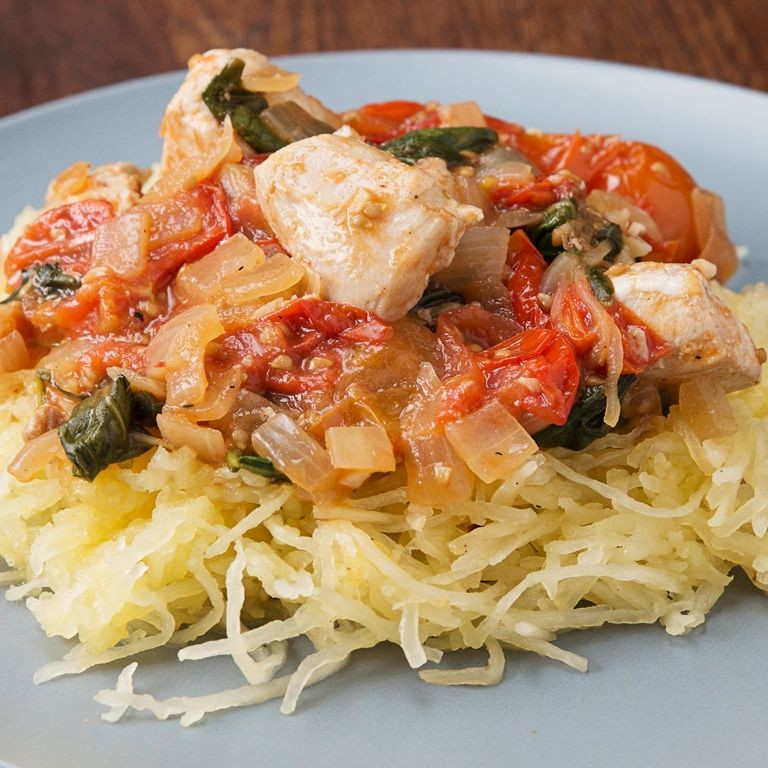 Lemon Garlic Chicken with Spaghetti Squash