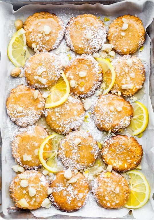 Lemon Glazed Macadamia Nut Cookies