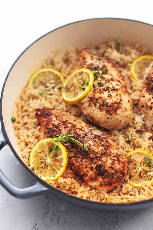 Lemon Herb Chicken and Brown Rice Casserole