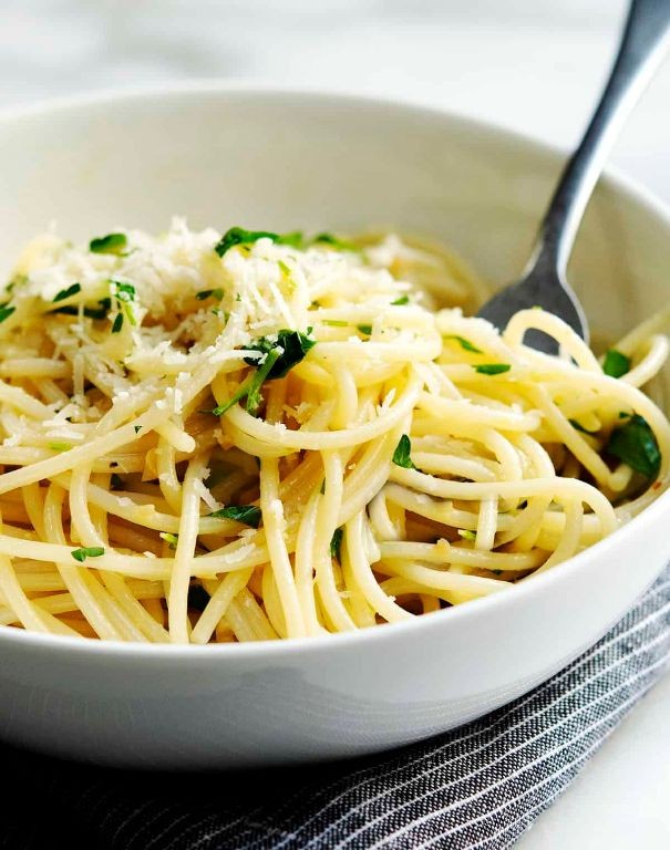 Lemon Peel and Garlic Pasta