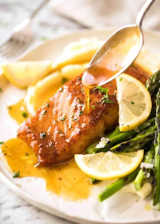 Lemon Peel and Honey Glazed Salmon