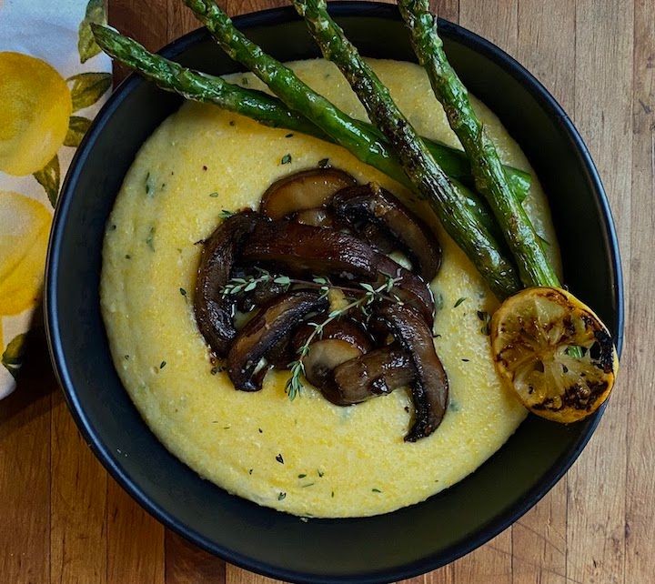 Lemon Thyme Polenta with Asparagus