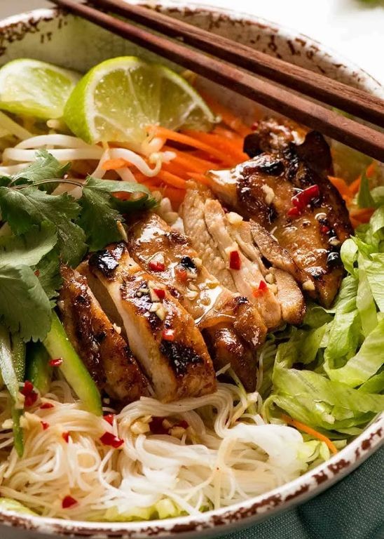 Lemongrass Chicken Rice Noodle Salad