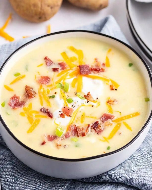 Loaded Baked Potato Cheddar Cheese Soup