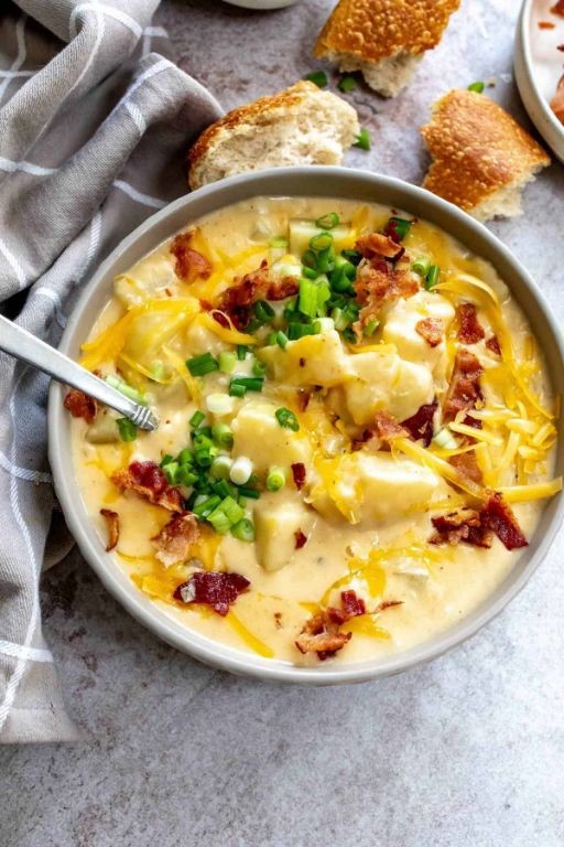 Loaded Cowboy Baked Potato Soup with Cheese