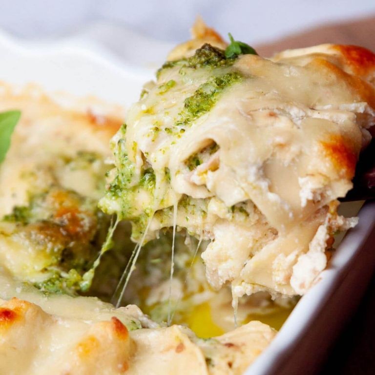 Lowfat Chicken and Broccoli Lasagna