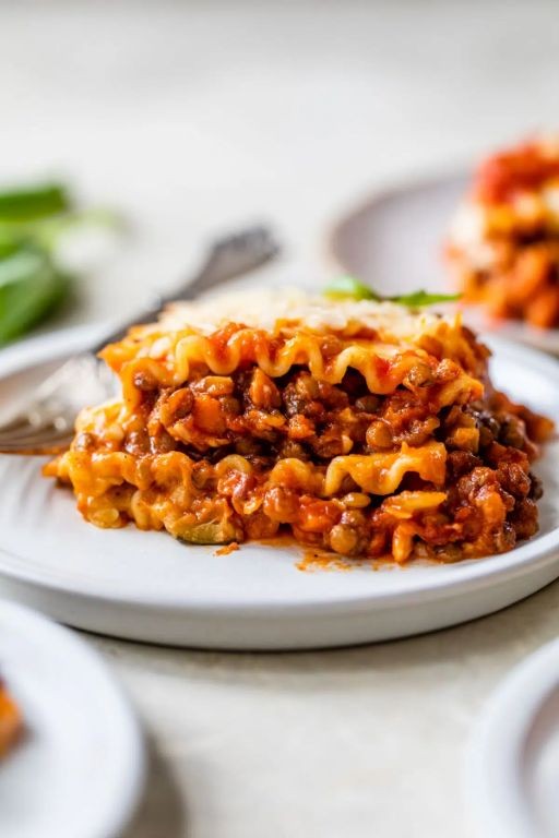 Lowfat Lasagna with Lentils and Caramelized Onions