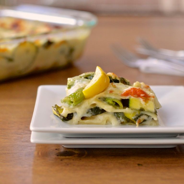 Lowfat Lasagna with Light Alfredo Sauce