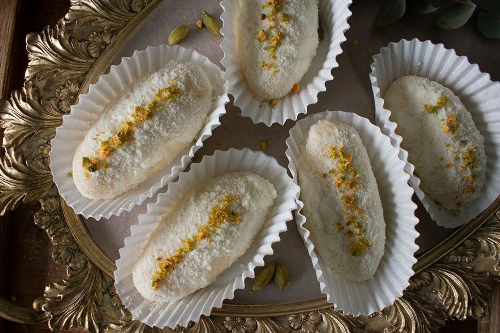 Mango Cham Cham with Coconut Garnish