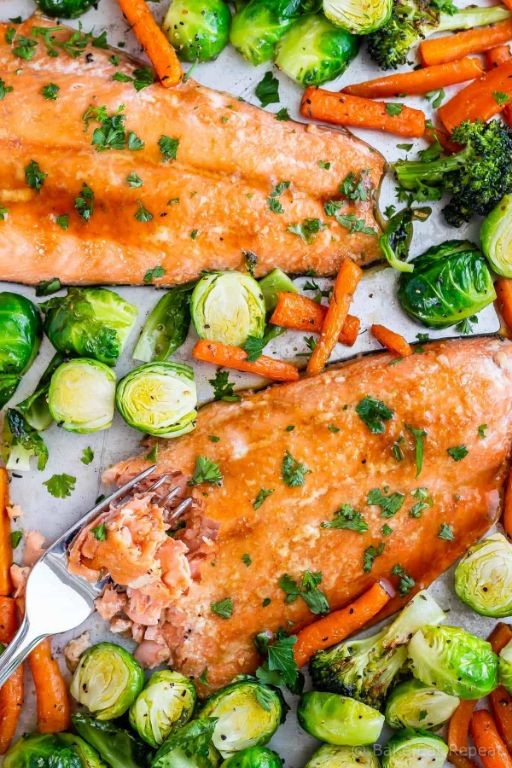 Maple Glazed Salmon with Roasted Vegetables