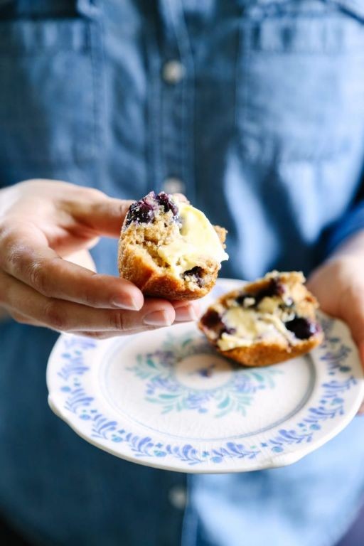 Maple Syrup Sweetened Blueberry Muffins