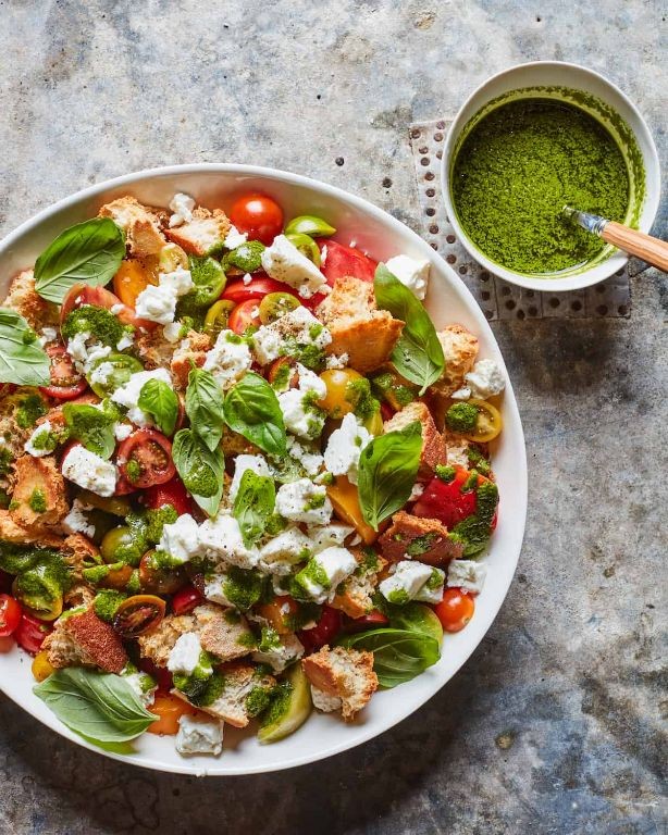 Mediterranean Panzanella Salad with Feta