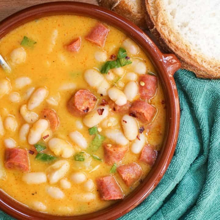 Mexican-Inspired Navy Bean Soup with Chorizo