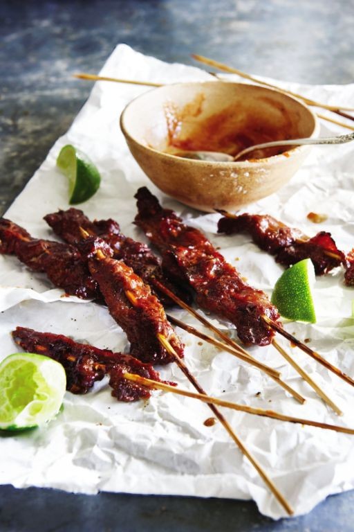 Mongolian Beef Skewers with Peppers