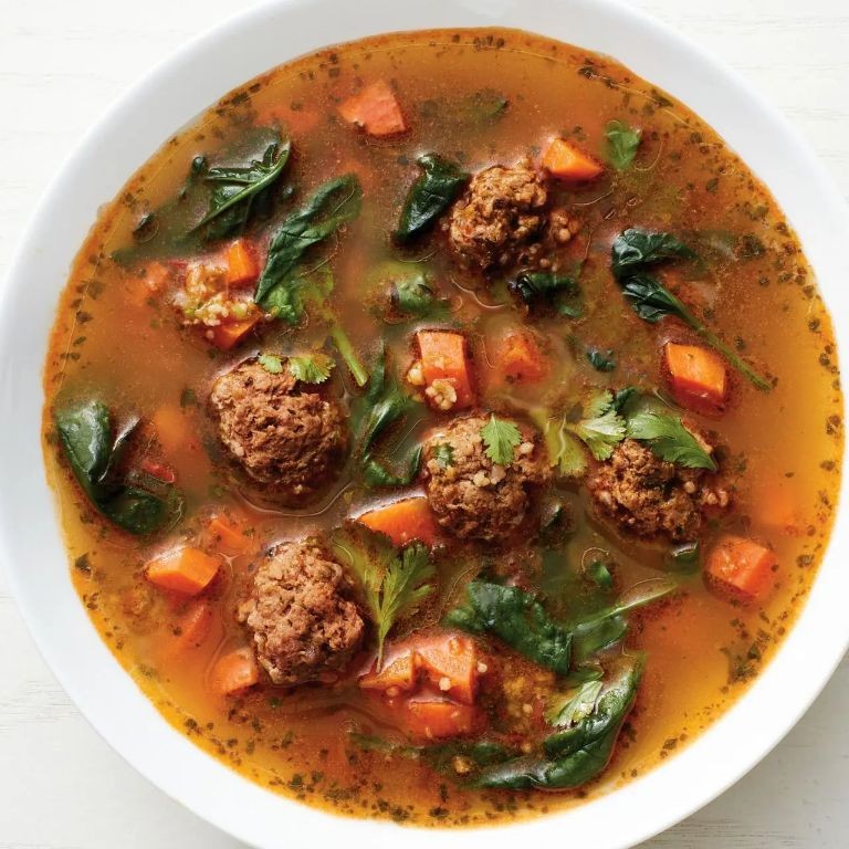 Moroccan Spiced Meatball Soup