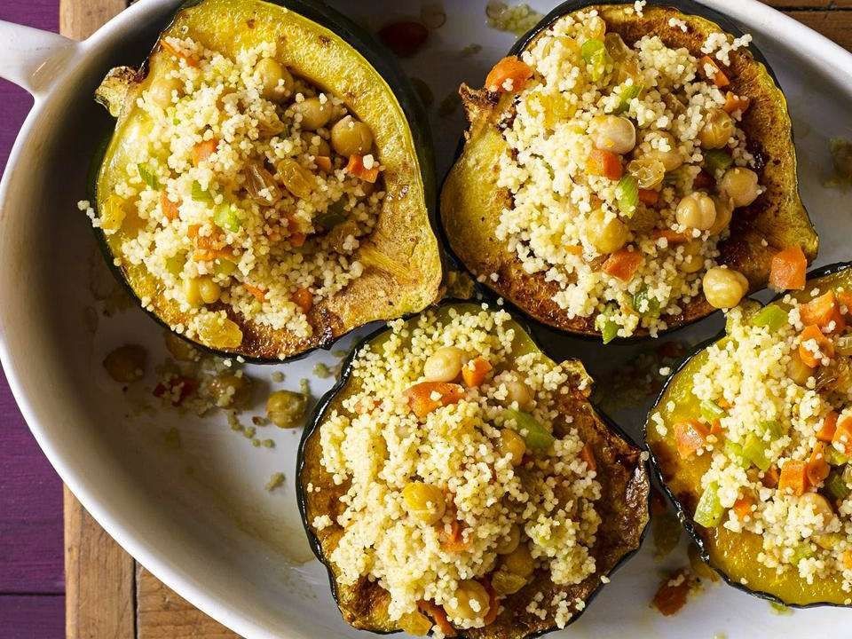 Moroccan-Spiced Stuffed Yellow Squash with Couscous