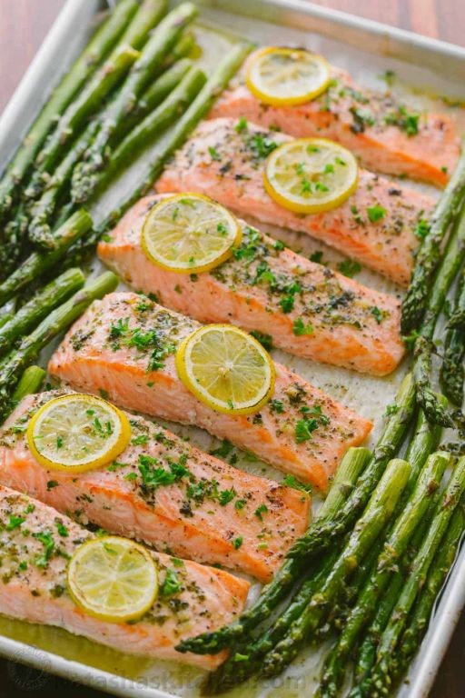One-Pan Asparagus and Salmon Bake
