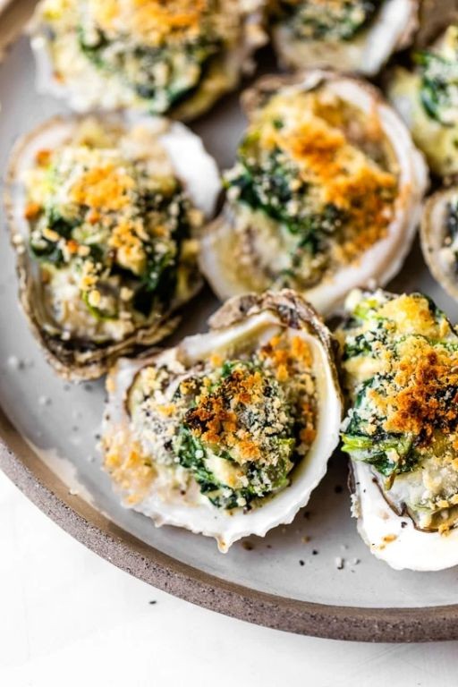 Oysters Rockefeller with Spinach and Parmesan