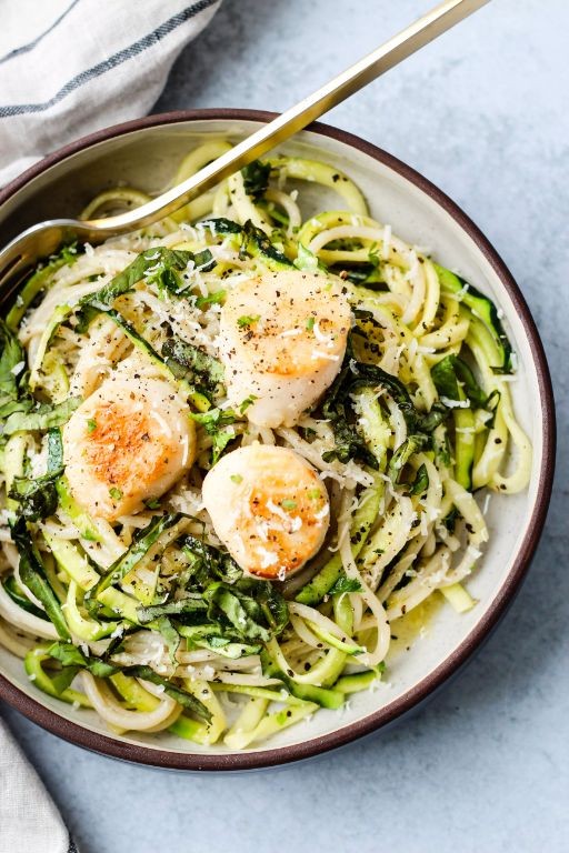 Pan-Seared Scallops with Garlic Butter Zoodles