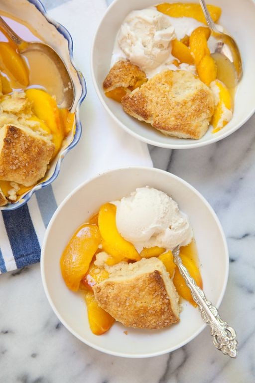 Peach Frangipane Cobbler with Vanilla Bean