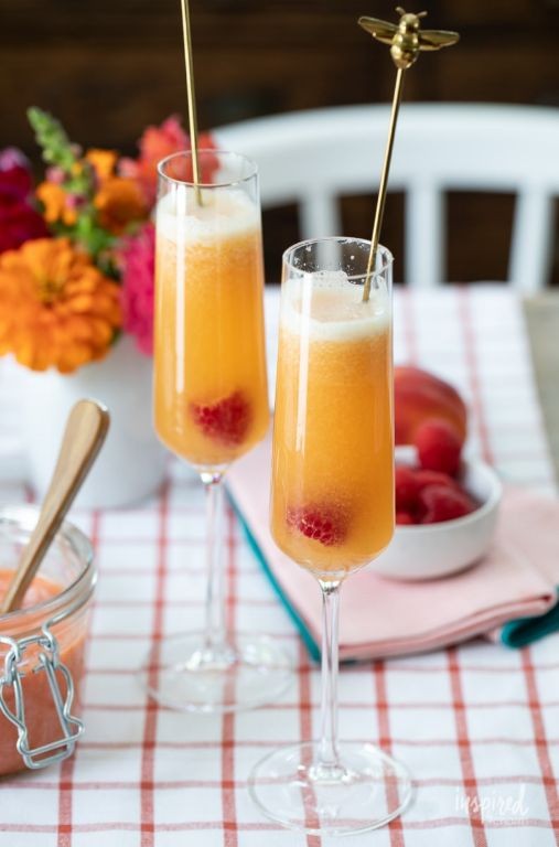 Peachy Raspberry Bellini Martini