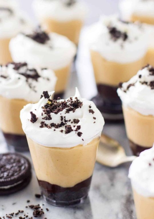 Peanut Butter Cup Shooters with Chocolate Ganache
