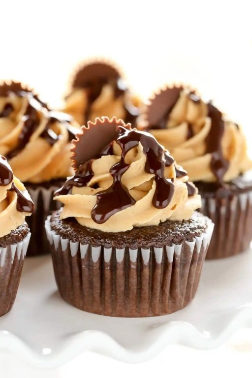 Peanut Butter Mini Cupcakes with Chocolate Ganache