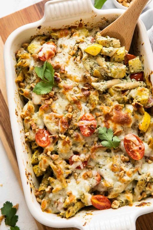 Pesto Chicken and Chickpea Casserole