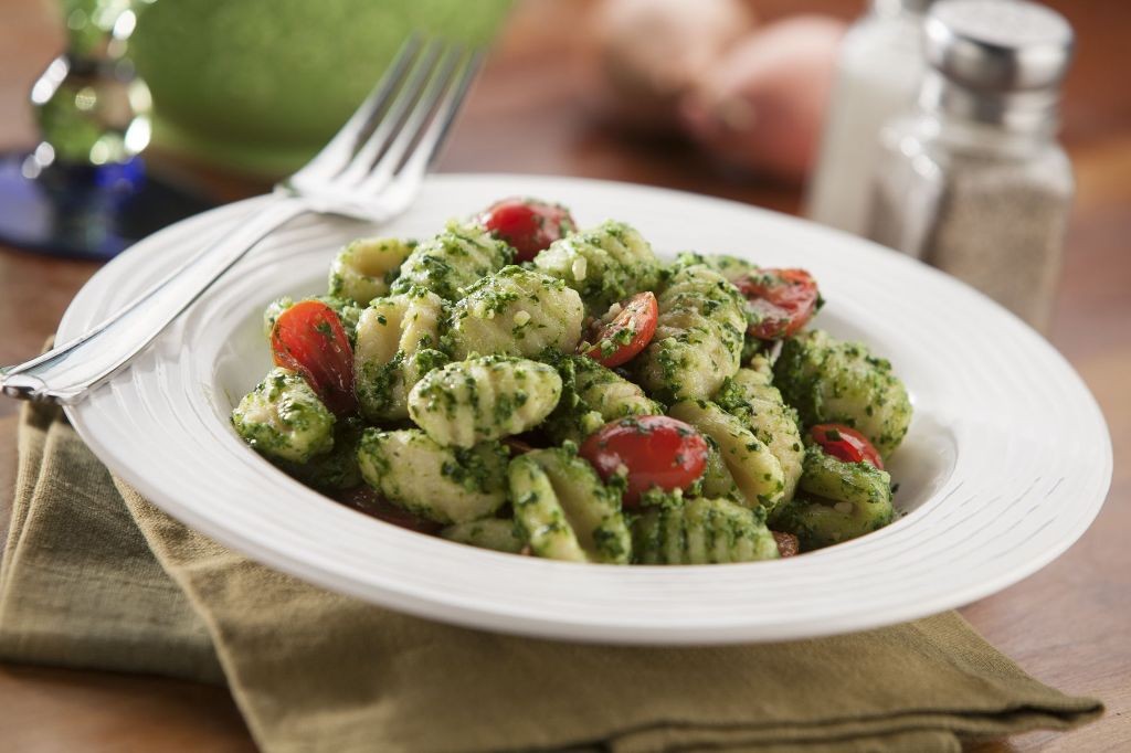 Pesto Gnocchi with Cherry Tomatoes