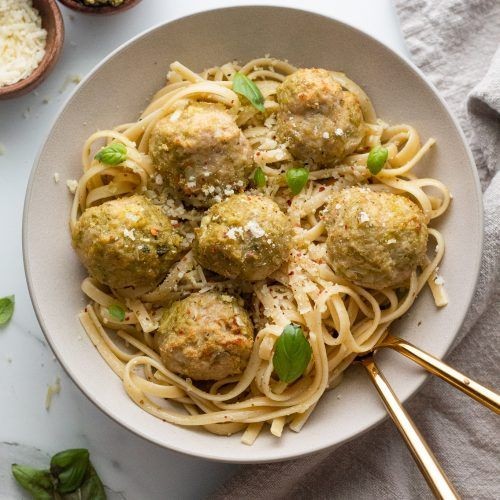Pesto Parmesan Aidells Chicken Meatballs