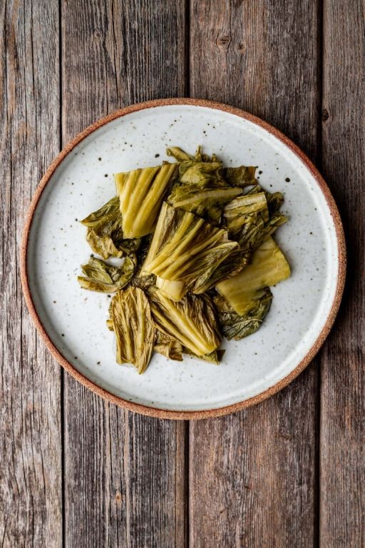 Pickled Mustard Greens with Ginger and Turmeric